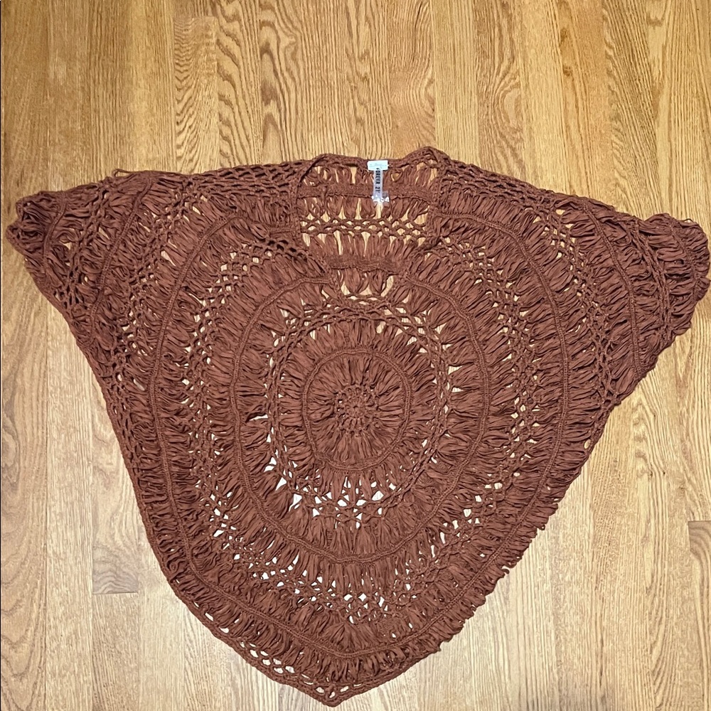 Forever 21 Rust Crochet Poncho